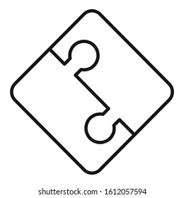 Half part puzzle icon. Outline half part puzzle vector icon for web design isolated on white background