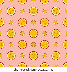 Half Of Passion Fruit Pattern. 