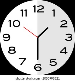 Half past 1 o'clock or thirthy minutes past one o'clock analog clock. Icon design use illustration flat design