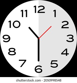 Half past 10 o'clock or thirthy minutes past ten o'clock analog clock. Icon design use illustration flat design