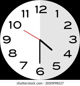 Half past 4 o'clock or thirthy minutes past four o'clock analog clock. Icon design use illustration flat design