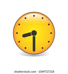 Half past Eight Analog Clock Emoji Vector