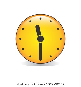 Half past Eleven Analog Clock Emoji Vector
