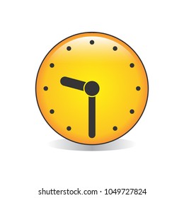 Half past Nine Analog Clock Emoji Vector