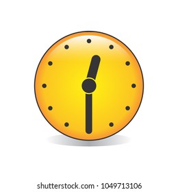 Half past Twelve Analog Clock Emoji Vector