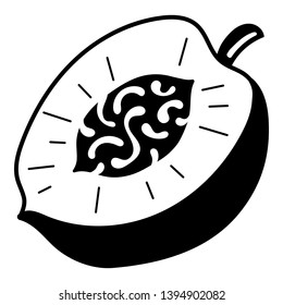 Half peach icon. Simple illustration of half peach vector icon for web design isolated on white background