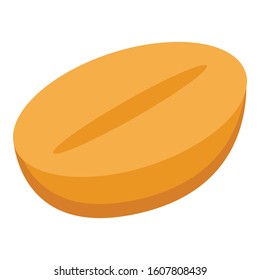 Half peanut icon. Isometric of half peanut vector icon for web design isolated on white background