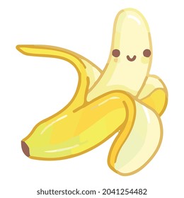 halbgeschälter Bananengrabungsvektor