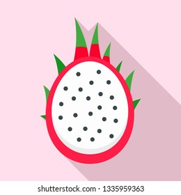 Half pitaya icon. Flat illustration of half pitaya vector icon for web design