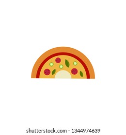 Half of pizza on white background