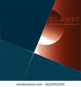 half planet behind a blue geometric background. Vectro design cover