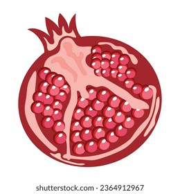 icono aislado de media fruta granada