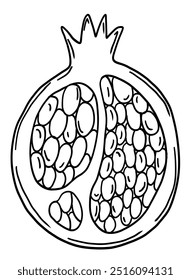 Half of pomegranate fruit on transparent background