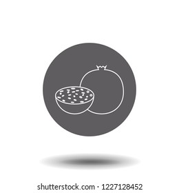 half pomegranate vector icon. Trendy flat ui sign design. Thin linear graphic pictogram for web site, mobile application. Logo illustration.