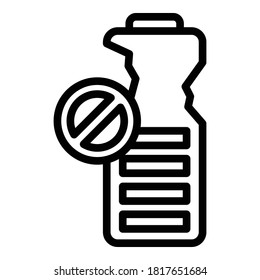 Half poor battery icon. Outline half poor battery vector icon for web design isolated on white background