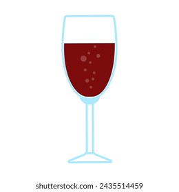 Half Poured Bubbling Red Wine Glass Icon