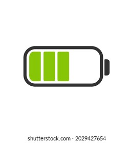 Half power icon. Almost full battery. Vector icon electric concept.