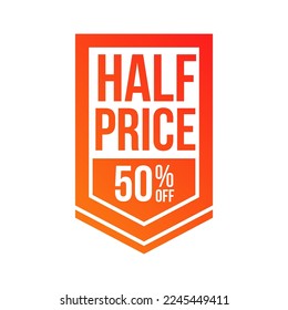 Half Price 50% Off Shopping Label