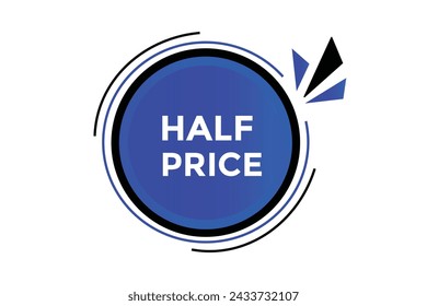 Plantillas de banner web de botón de mitad de precio. Ilustración vectorial