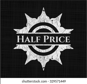 Half Price with chalkboard texture