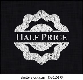 Half Price with chalkboard texture