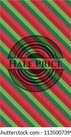 Half Price christmas emblem.