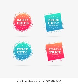 Half Price & Price Cut 50% Off Labels