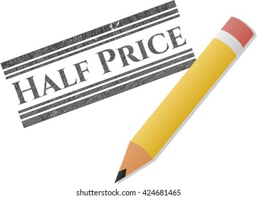 Half Price emblem drawn in pencil