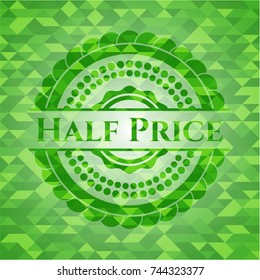 Half Price green mosaic emblem