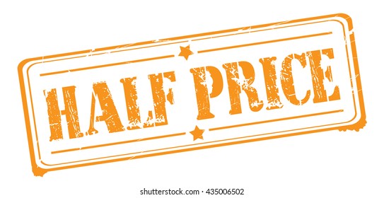 half price grunge stamp, vector illustration