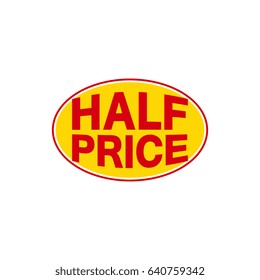 Half price label promo