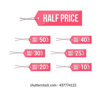 Half Price % Off Labels
