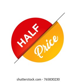 half price off sale graphic poster and shopping tag  Big sale banner