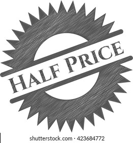 Half Price with pencil strokes