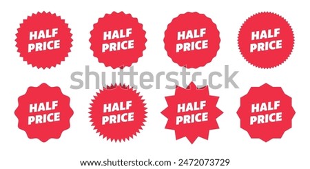 half price set sale red sticker