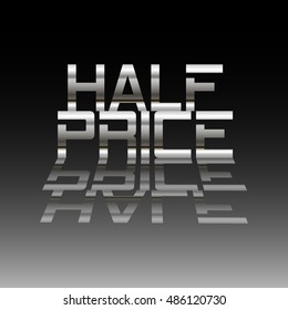 Half Price tag with a mirror shadow