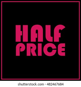 Half Price tag. Vector illustration