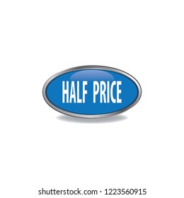 Half price vector button, web design element