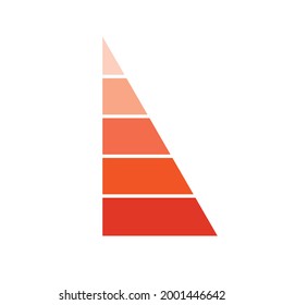 Half Pyramid Chart Diagram Vector Illustration