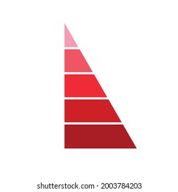 Half Pyramid Chart Diagram Vector Illustration