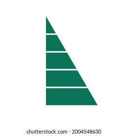 Half Pyramid Chart Diagram Vector Illustration