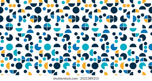 Los círculos de la mitad y del cuarto hacen un patrón inconsútil. Patrón abstracto de mosaico de círculos geométricos.
