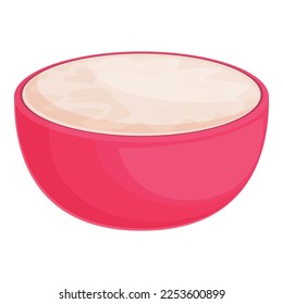 Vector de dibujos animados de icono de medio rábano. Planta de alimentos. Producto de verano