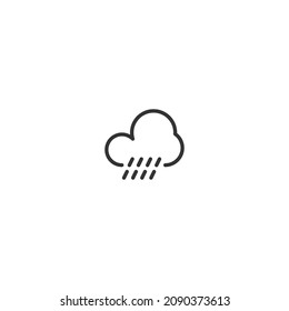 icono de la línea de lluvia media, símbolo del vector de contorno, icono perfecto de píxel