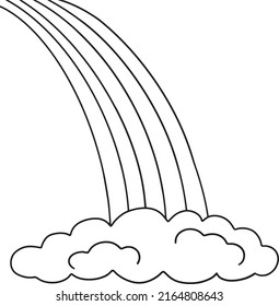 Half Rainbow Isolated Coloring Page for Kids