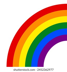 Half of a rainbow, isolated on a transparent background. Element for Pride Month. Icon of a rainbow. Flat vector illustration.