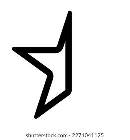 half rating line icon vector design template and illustration