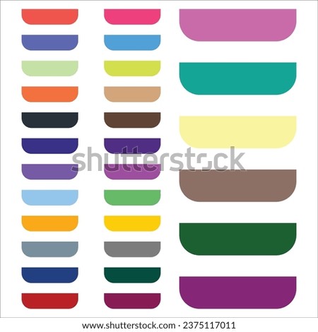 Half Rectangle Tabs Clipart Set