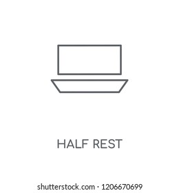Half rest linear icon. Half rest concept stroke symbol design. Thin graphic elements vector illustration, outline pattern on a white background, eps 10.