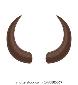 Half ring of a pair of horns. Vector illustration on white background.